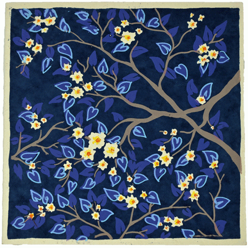 Hand Painted Card - Blue Blossom